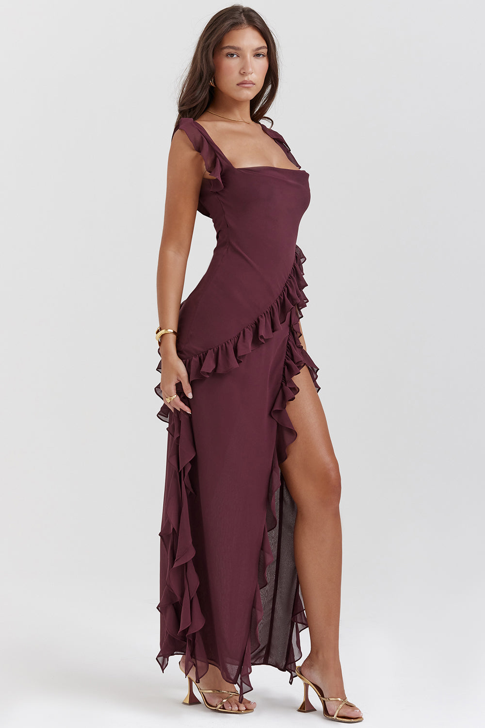 Ariela Elegant Ruffle Maxi