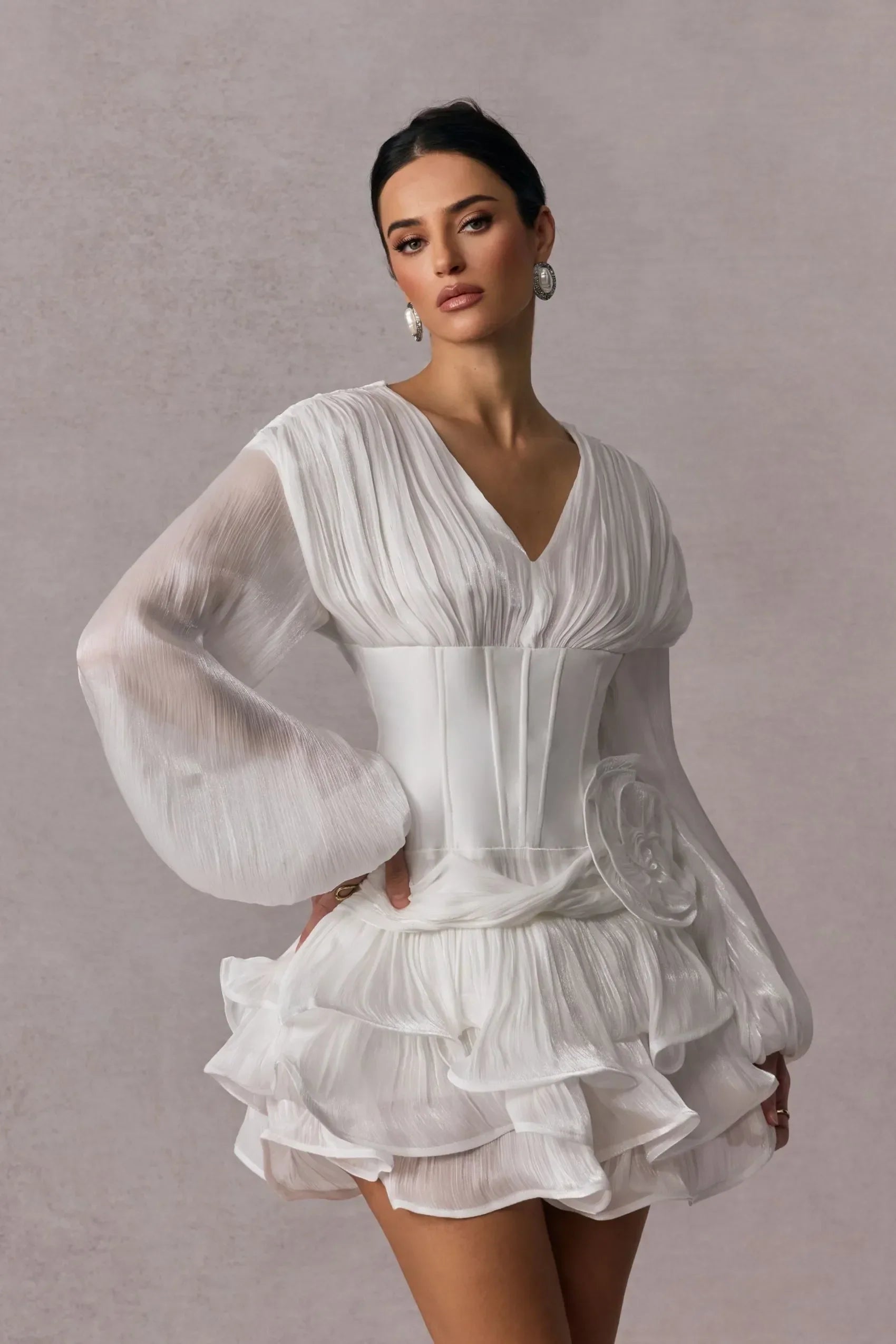 Cassandra Ruffle Mini Dress