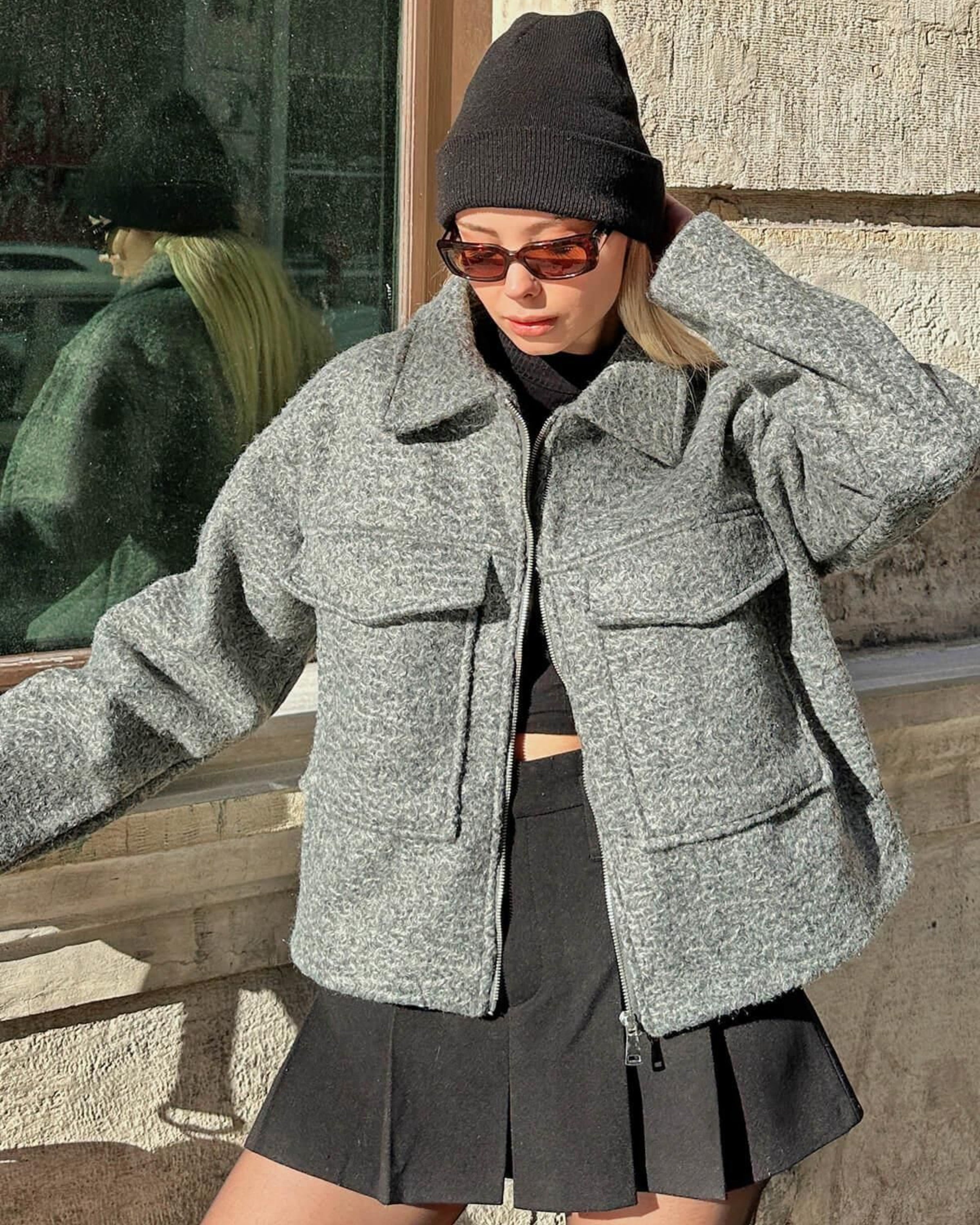 Bouclé Cropped Jacket