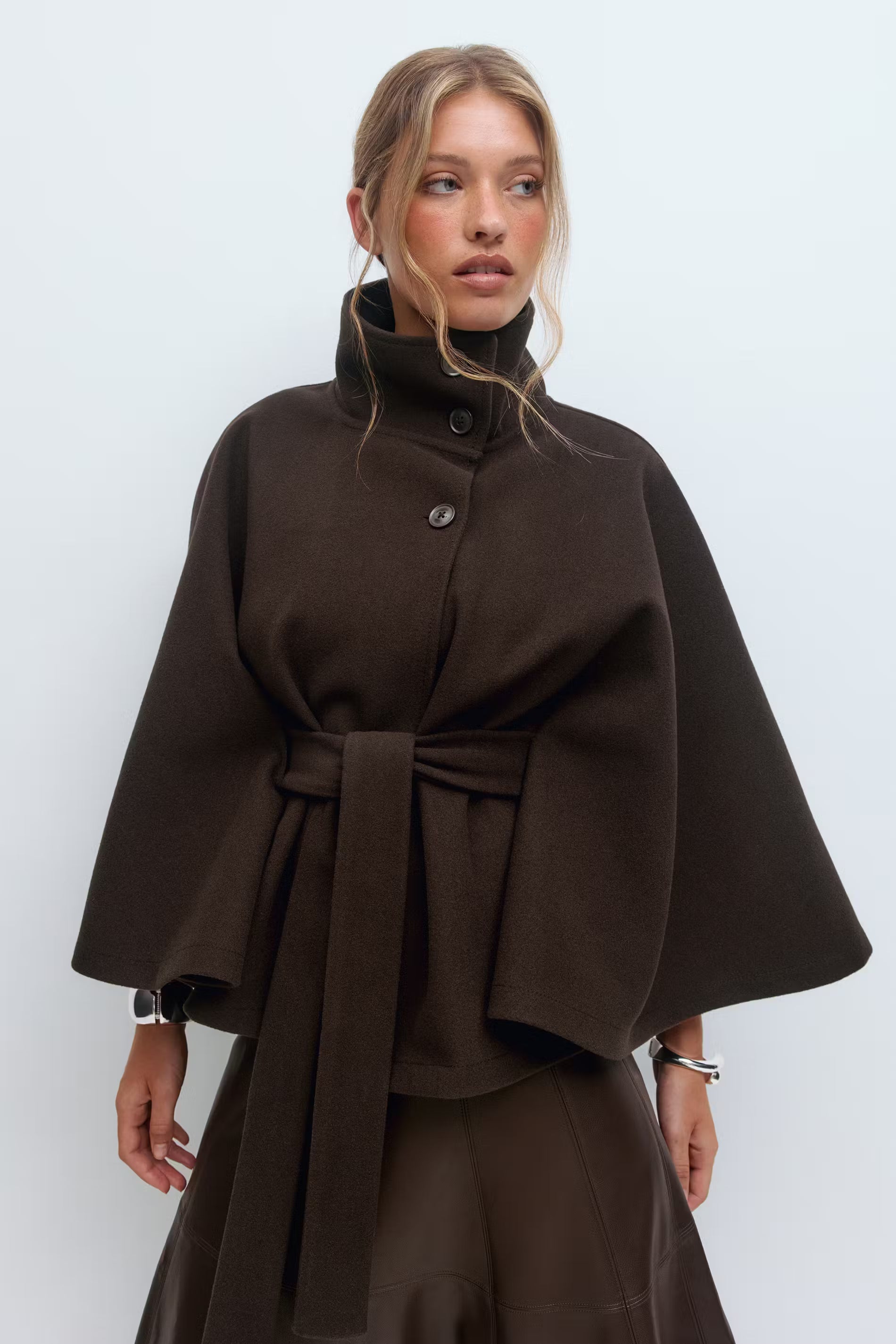 Serena Belted Cape Coat