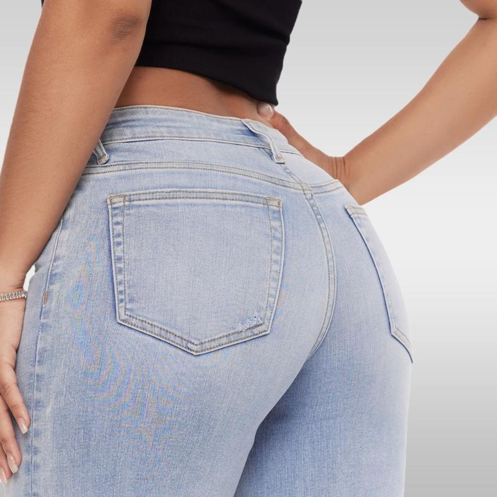 MID-LOW RISE STRETCH WIDE-LEG JEANS