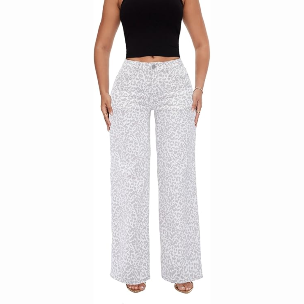MID-LOW RISE STRETCH WIDE-LEG JEANS
