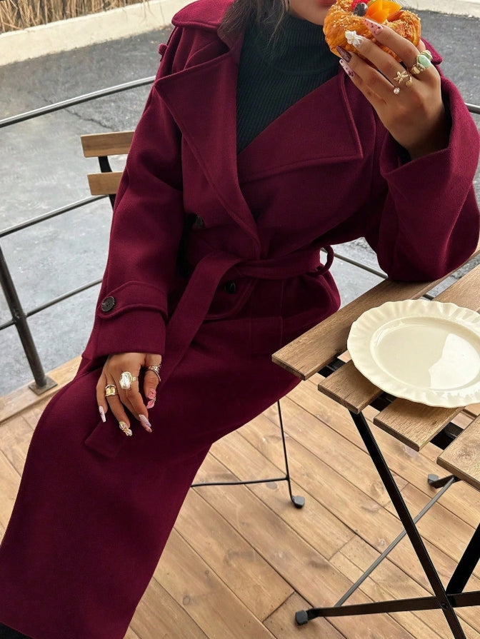 Scarlet Elegance Trench Coat