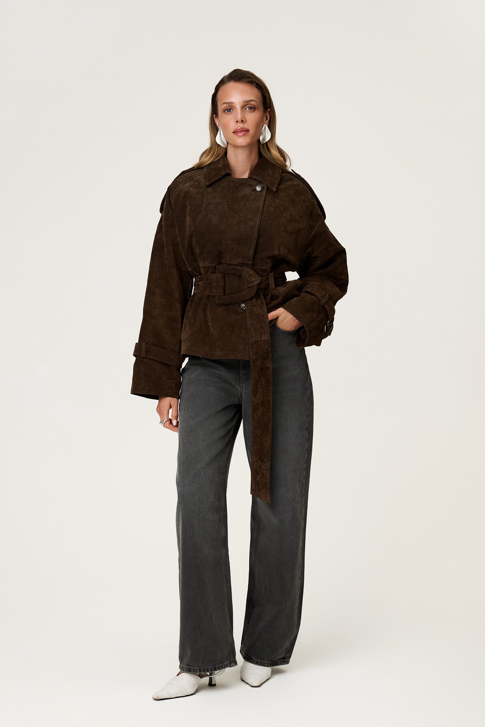 Sophia Cropped Trench Coat