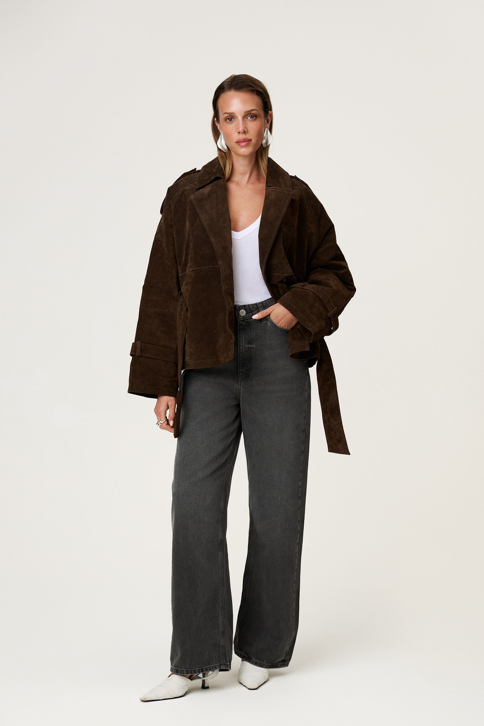 Sophia Cropped Trench Coat
