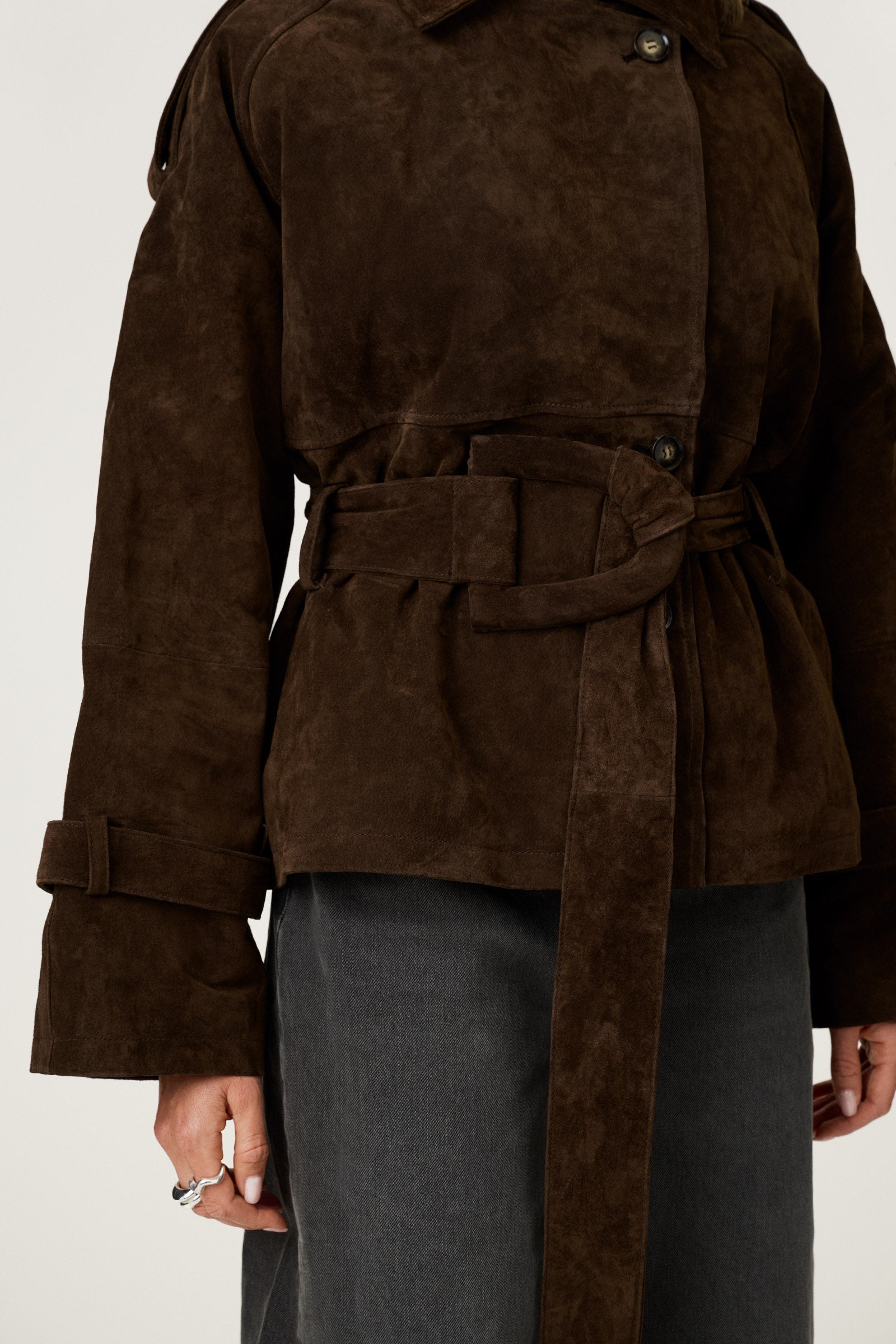 Sophia Cropped Trench Coat