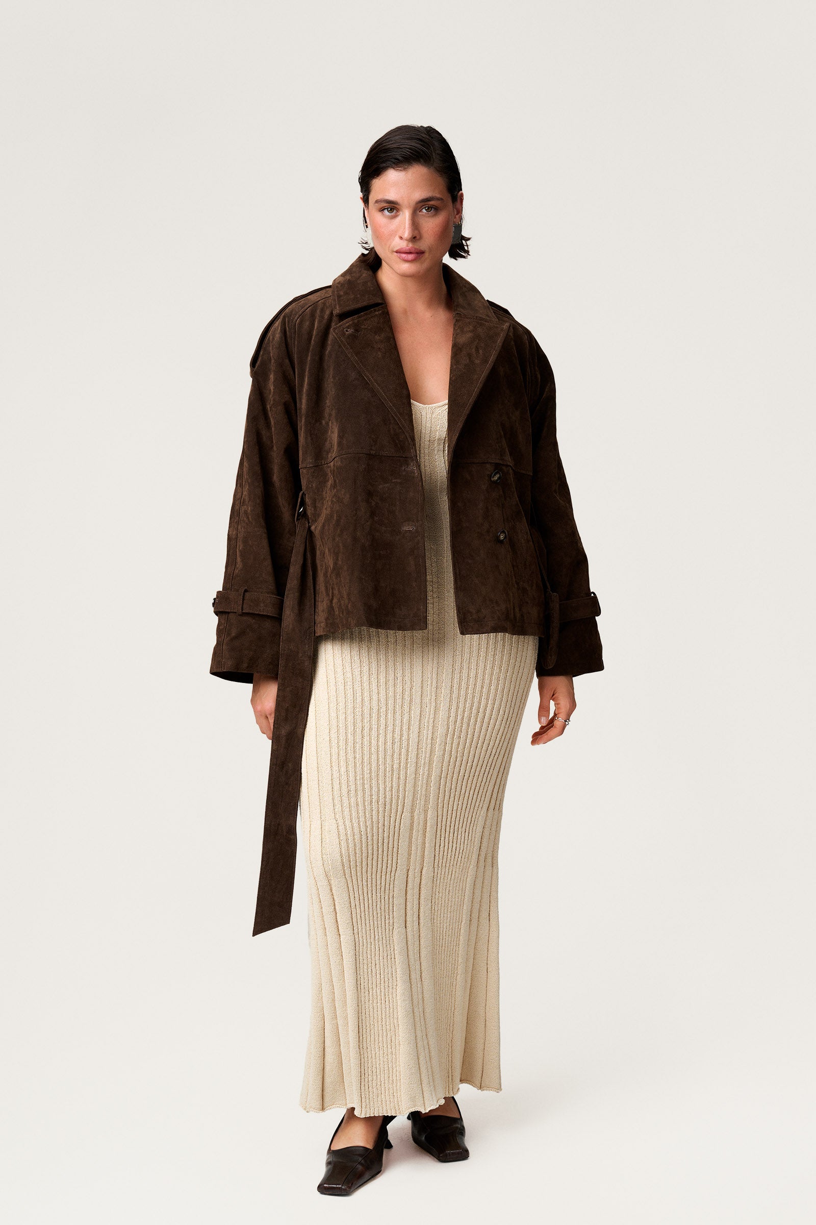 Sophia Cropped Trench Coat