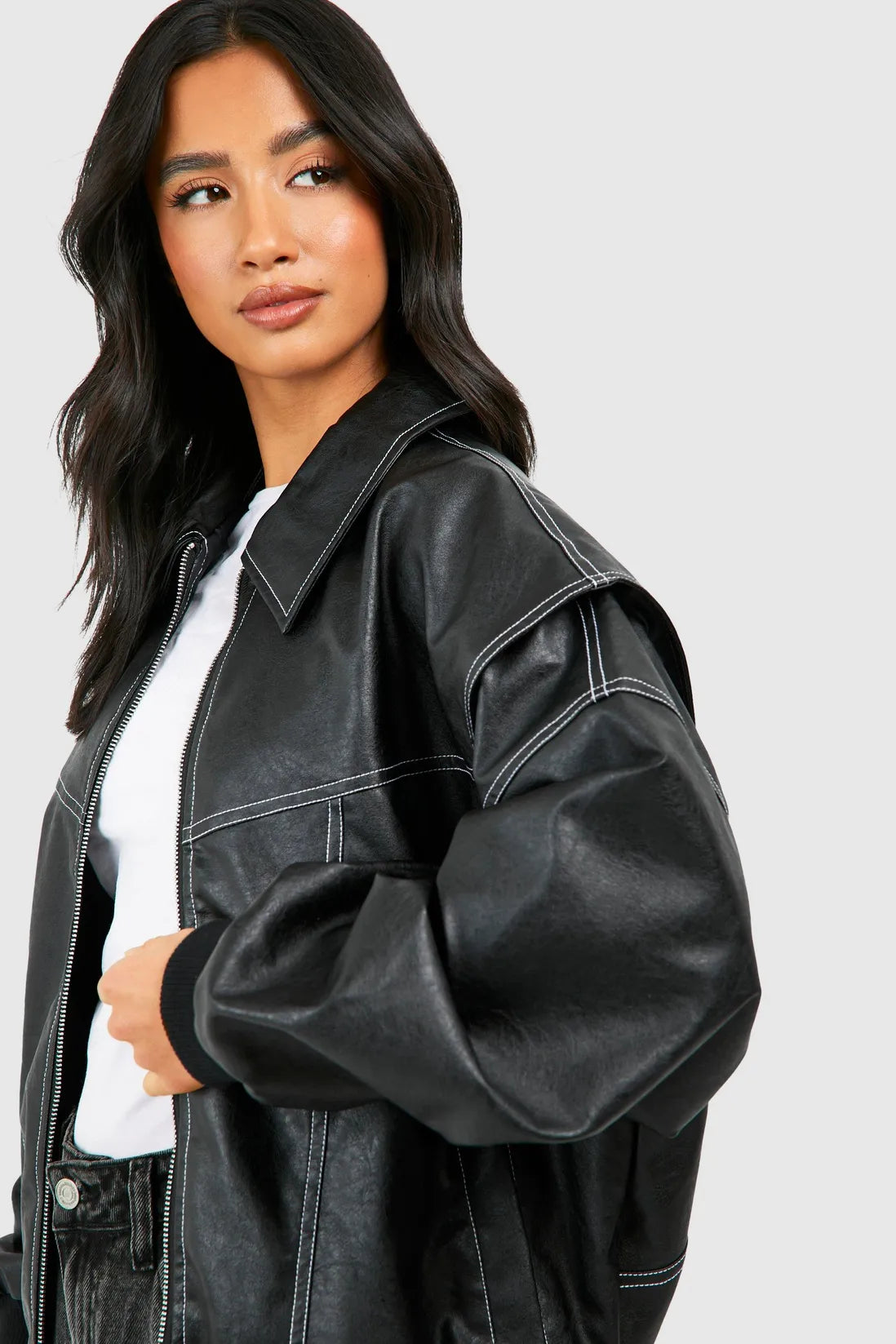 Oversized Leather Jacket