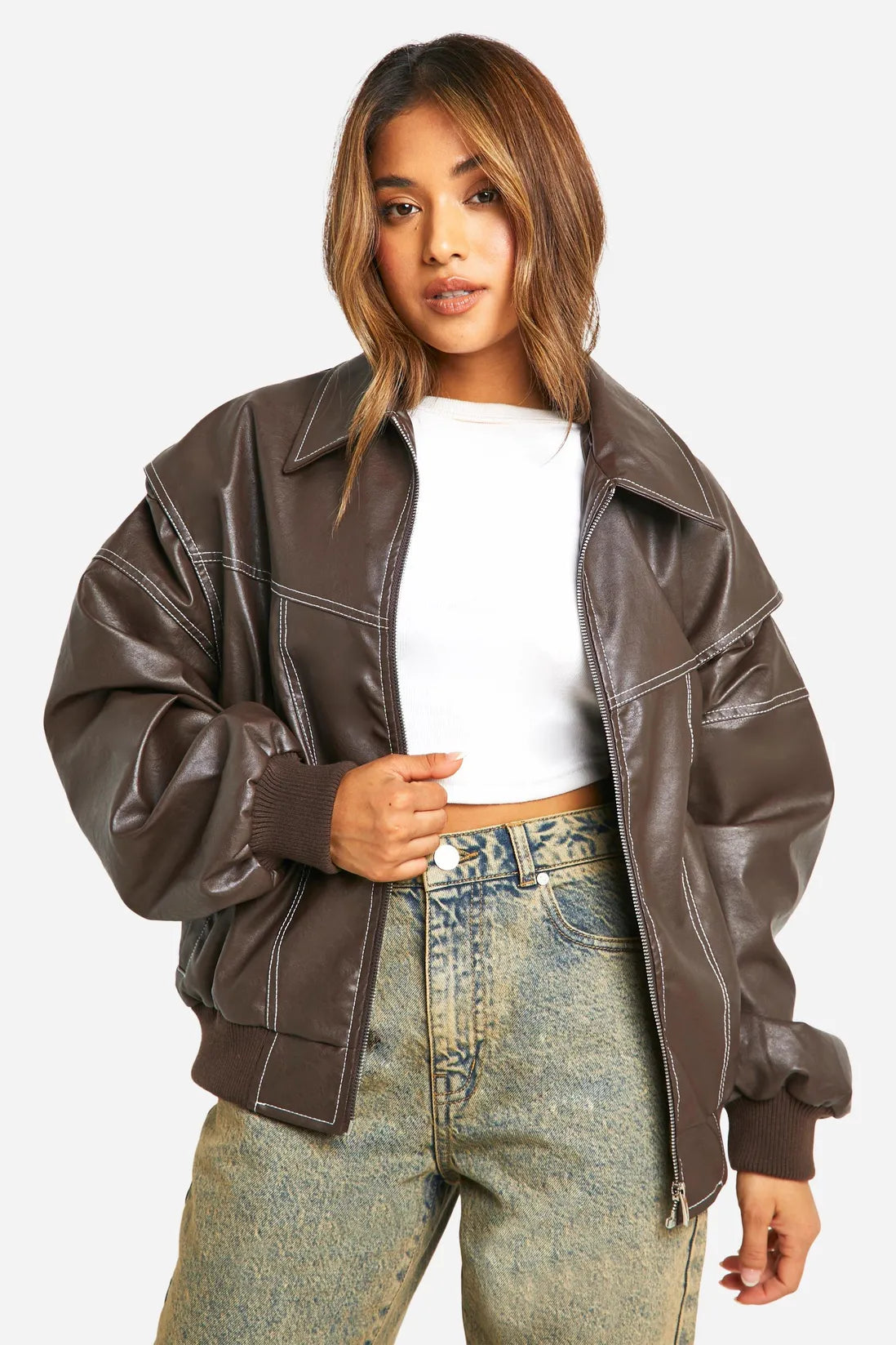 Oversized Leather Jacket