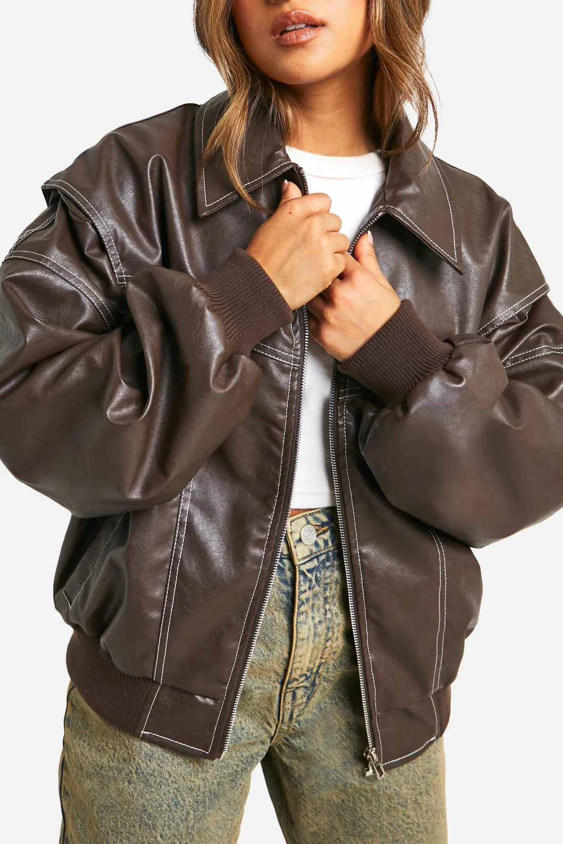Oversized Leather Jacket