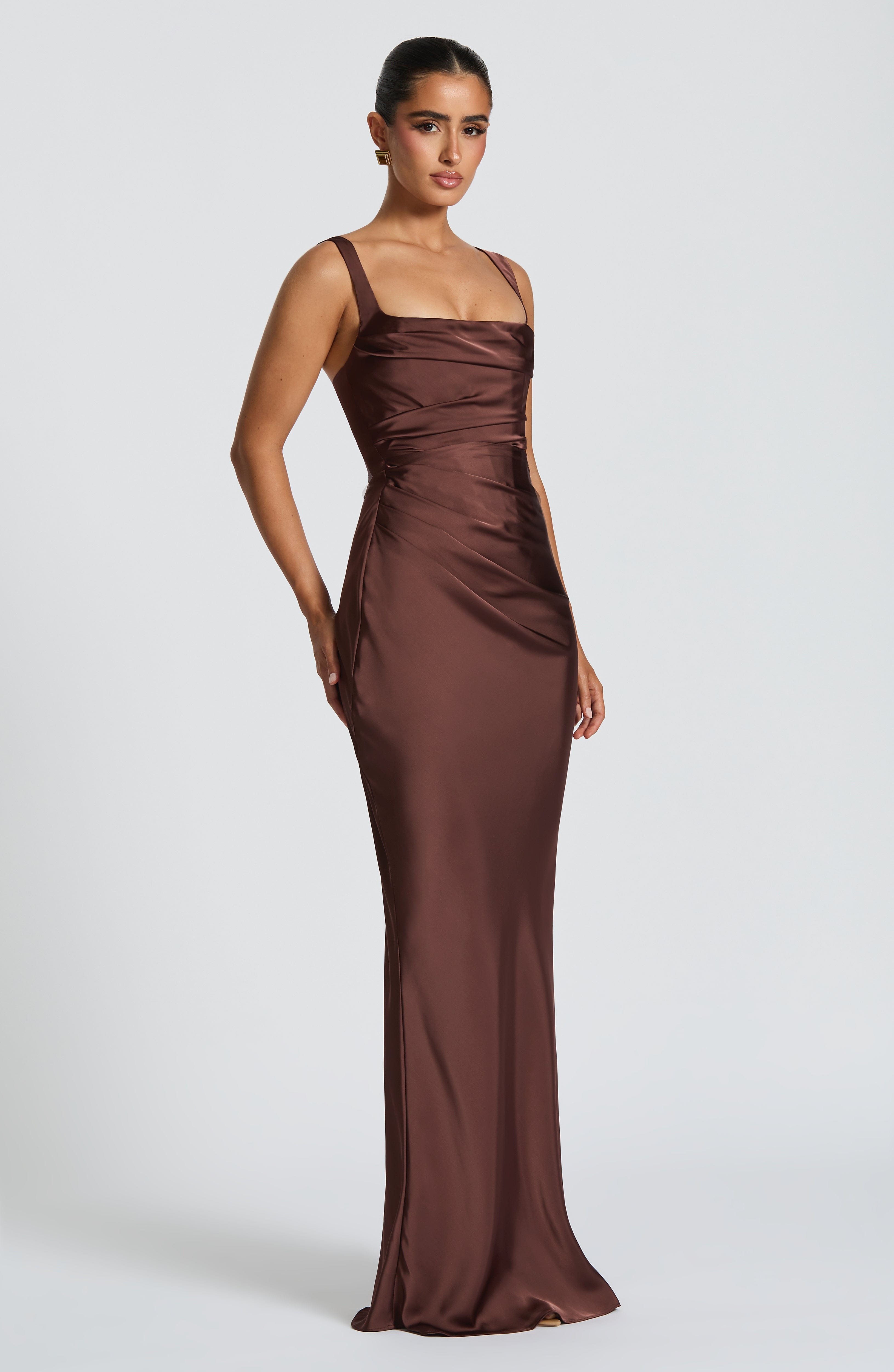 Elara Satin Maxi Dress