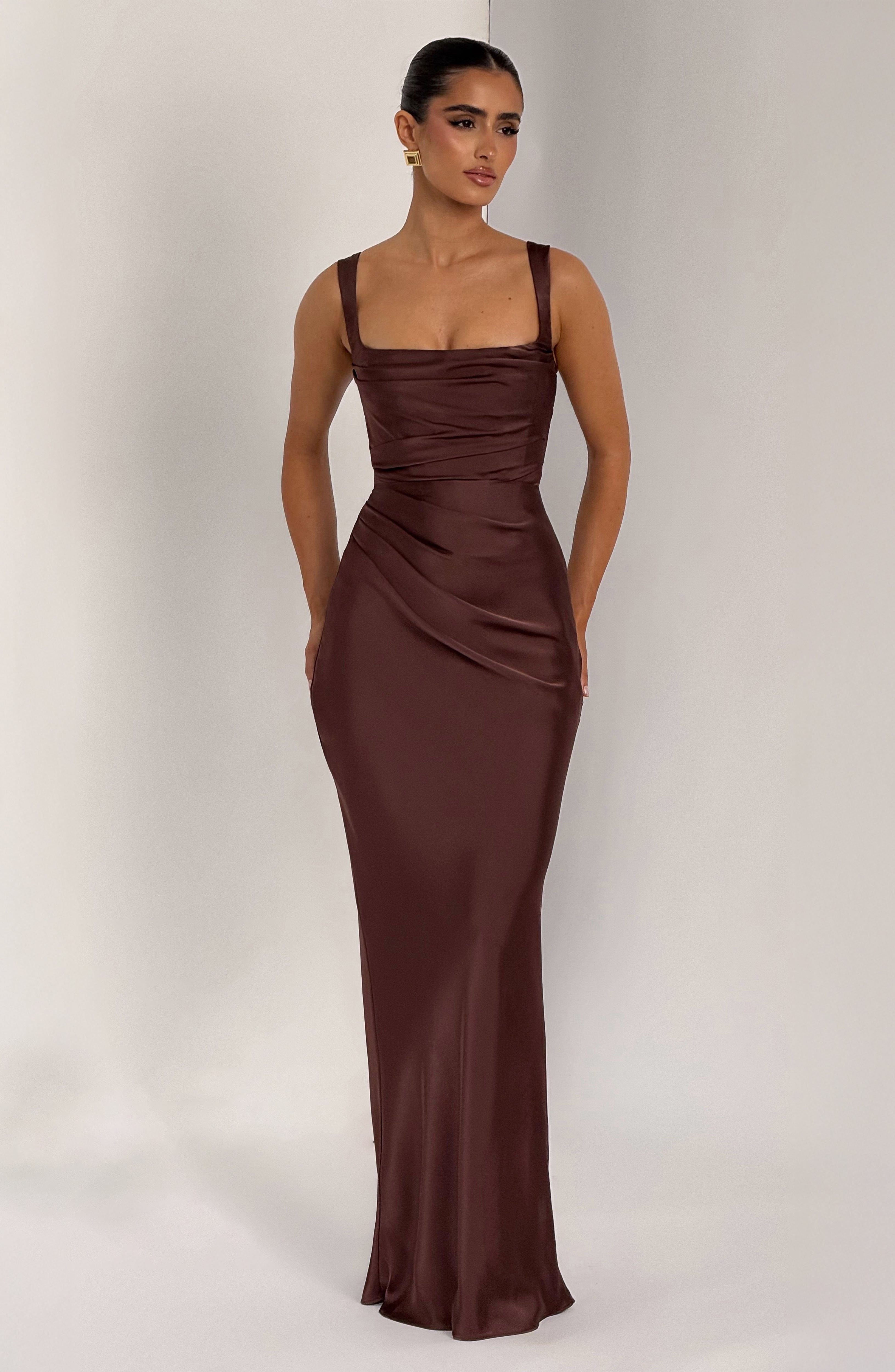 Elara Satin Maxi Dress