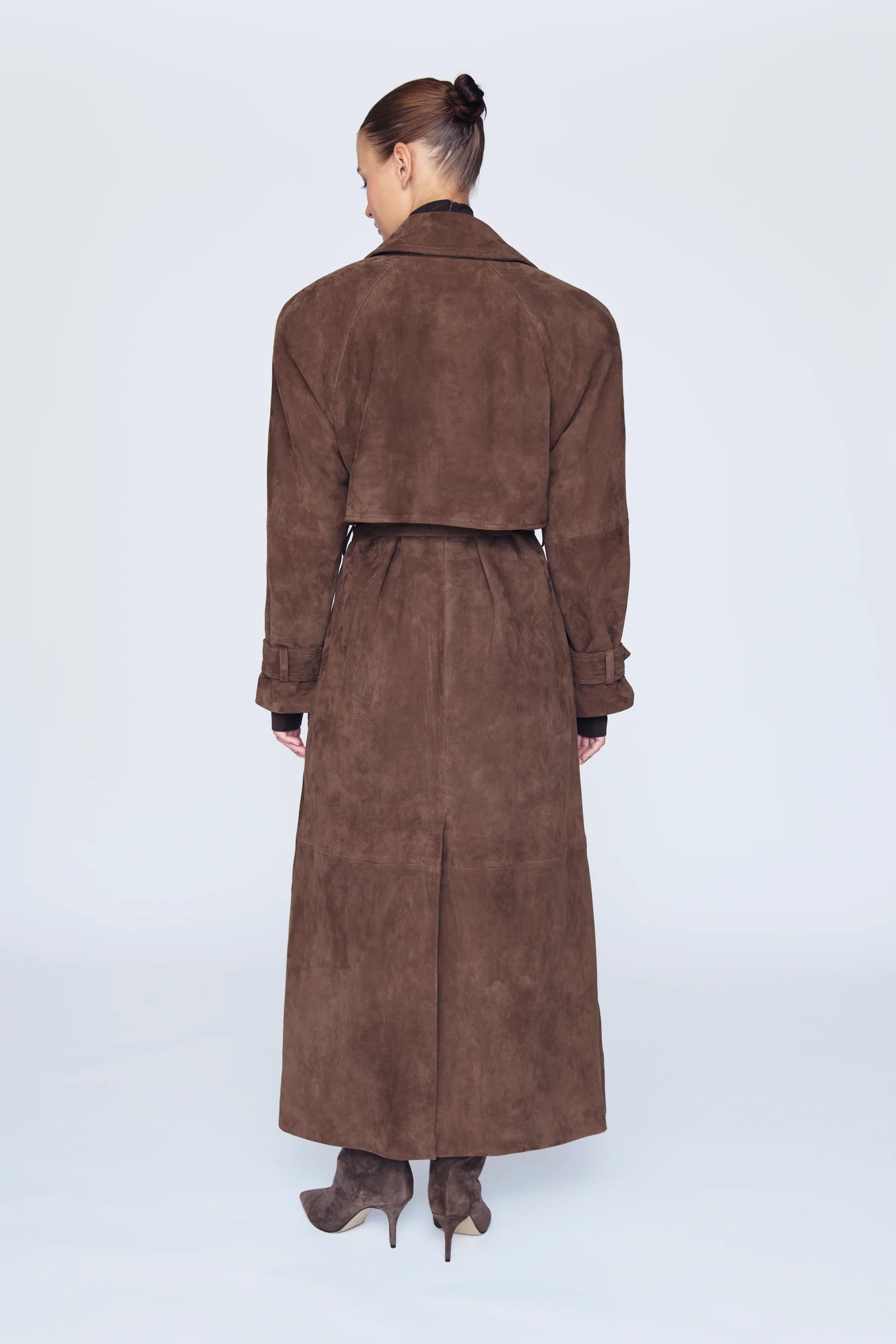 Coco Brown Suede Trench Coat