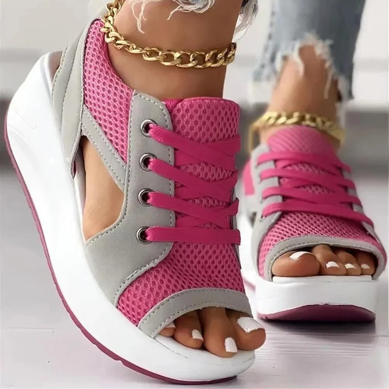 Stylova™ | Lace-Up Muffin Sandals