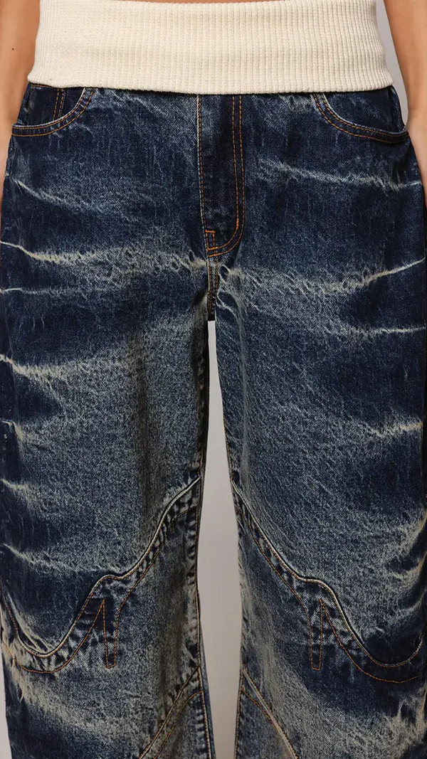 Tide Fade Fold-Over Jeans