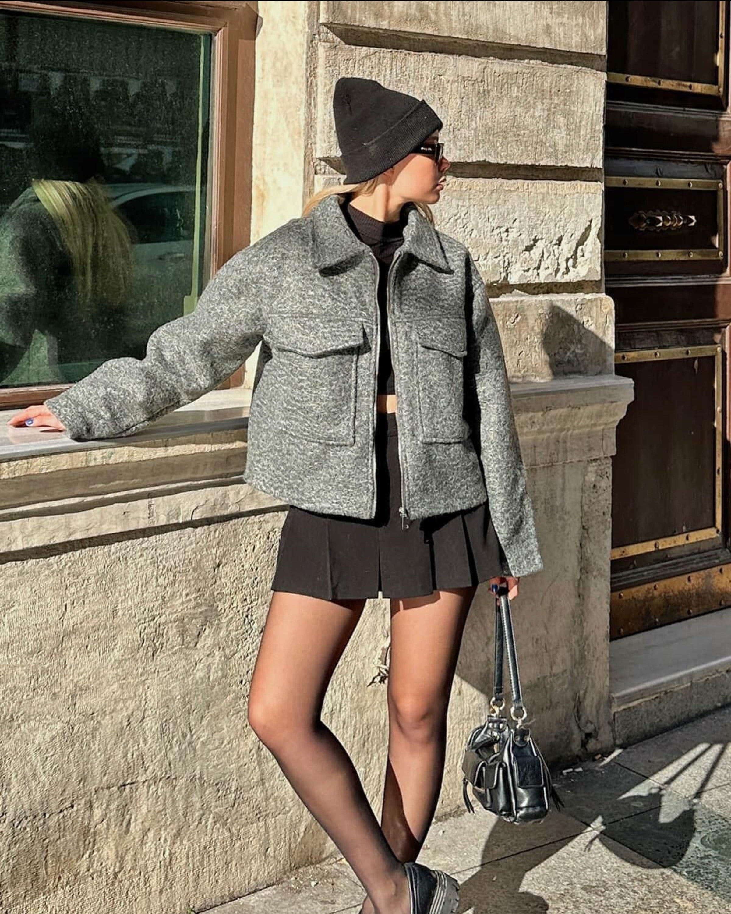 Bouclé Cropped Jacket