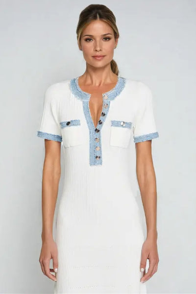 Stylova™ Knit And Denim Midi Dress