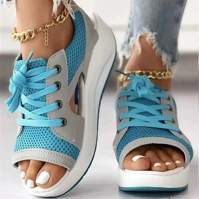 Stylova™ | Lace-Up Muffin Sandals