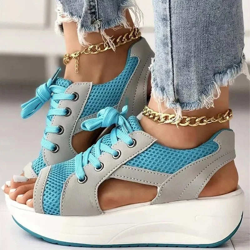 Stylova™ | Lace-Up Muffin Sandals