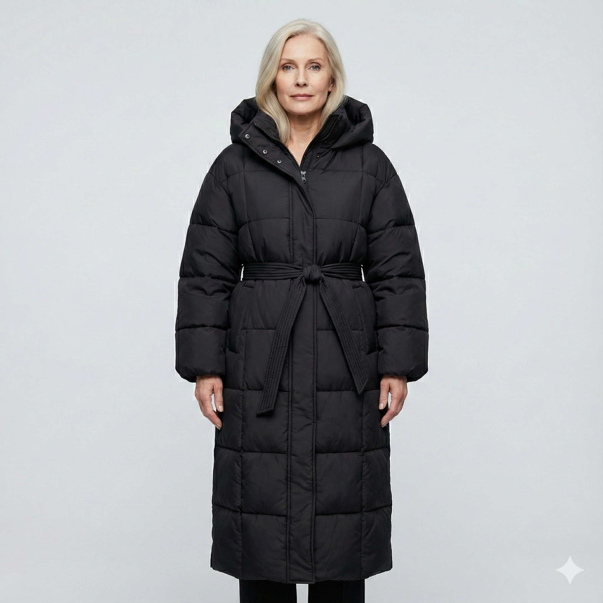 Carmen - Long Belted Puffer Coat