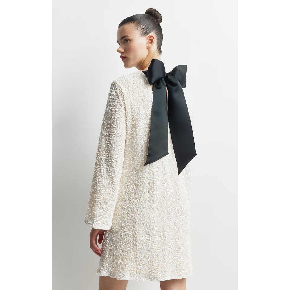 Sparkle Bow Mini Dress