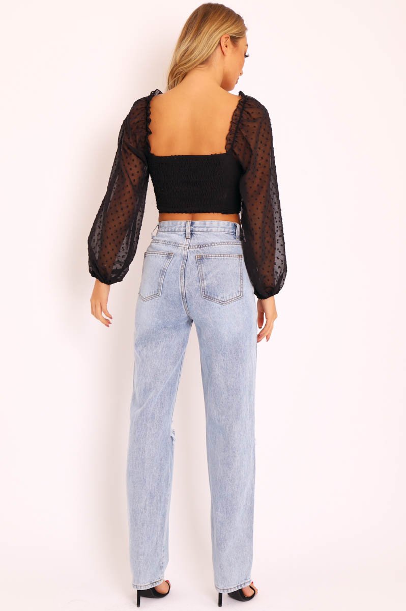 Stylova™ | Denim Distressed Knee Extra Long Jeans