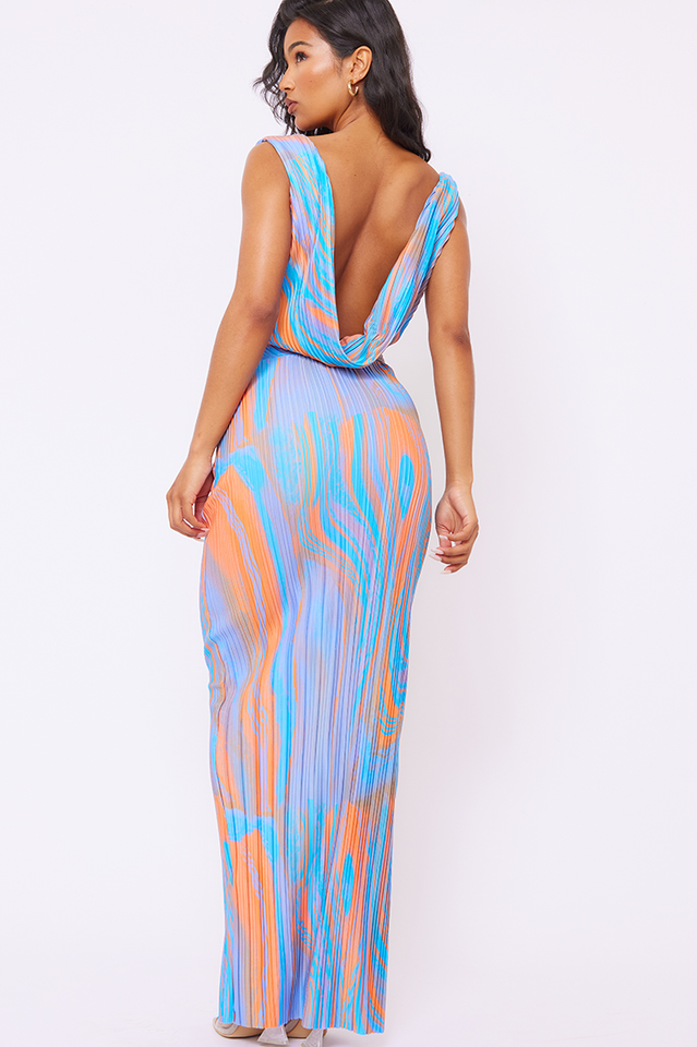 Stylova™ | Abstract Print Classic Maxi Dress