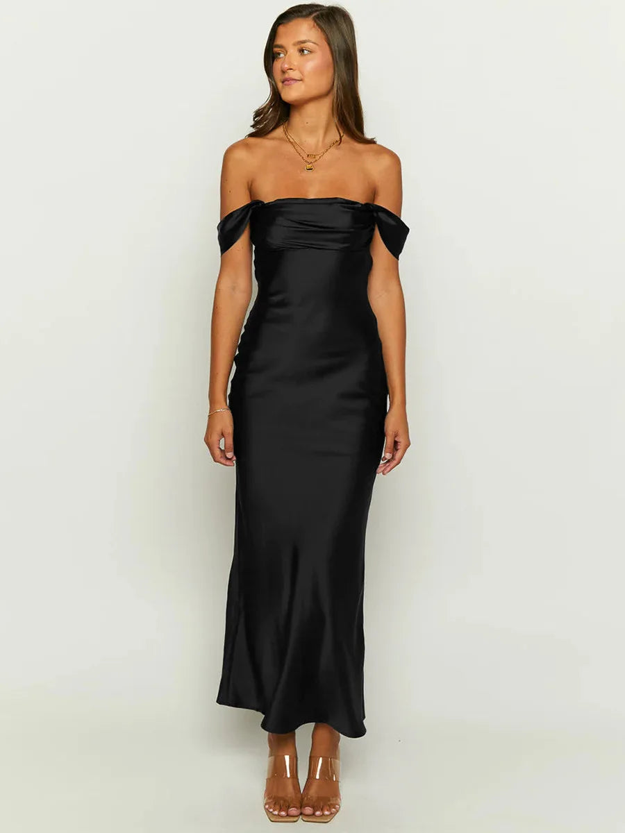 Ella Off Shoulder Formal Maxi Dress