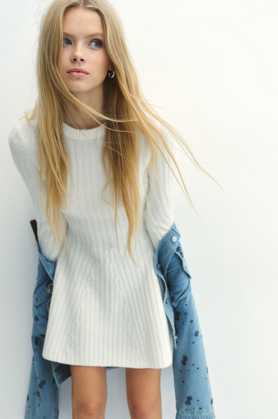 Soft Ribbed Flare Dress