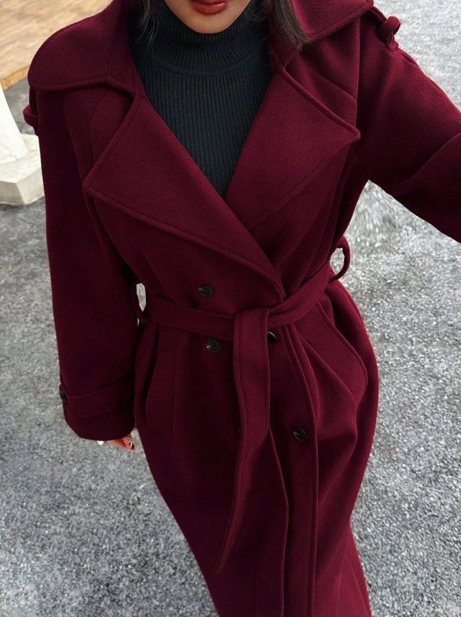 Scarlet Elegance Trench Coat