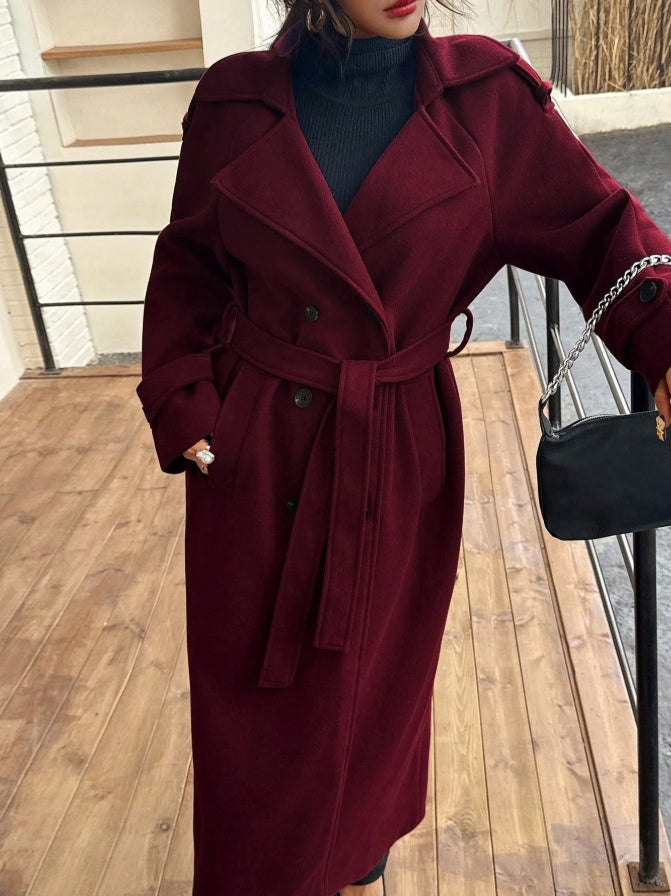 Scarlet Elegance Trench Coat