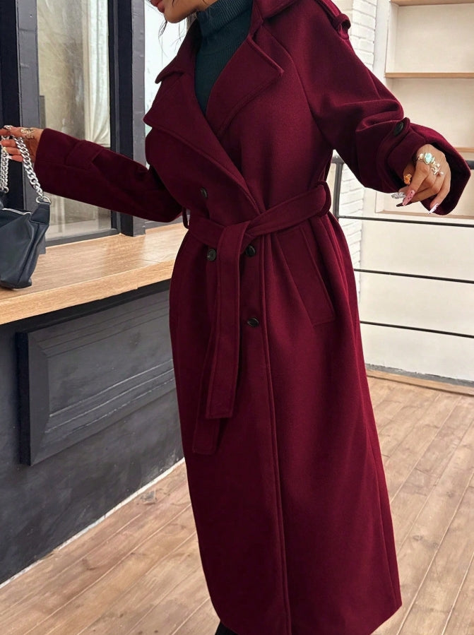 Scarlet Elegance Trench Coat