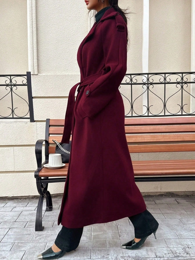 Scarlet Elegance Trench Coat