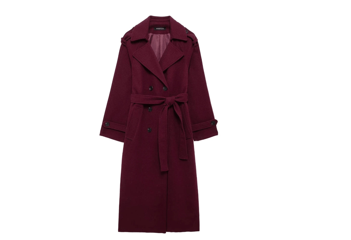 Scarlet Elegance Trench Coat
