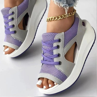 Stylova™ | Lace-Up Muffin Sandals