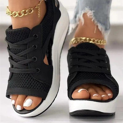 Stylova™ | Lace-Up Muffin Sandals