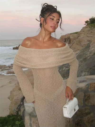 Stylova™ | Off-Shoulder Maxi Dress
