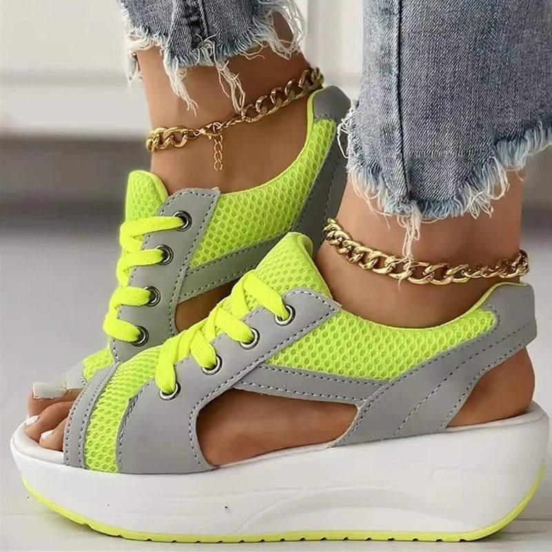 Stylova™ | Lace-Up Muffin Sandals