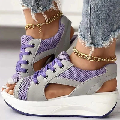 Stylova™ | Lace-Up Muffin Sandals