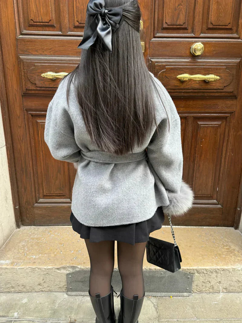 Lana Luxe Coat | Winterjas met Faux Fur Details aan de Mouwen